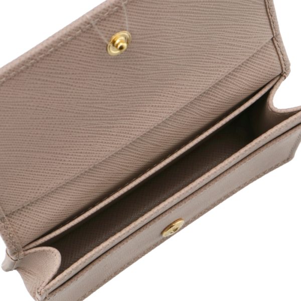 1mc122qwa236 5 PRADA Womens Saffiano Metal Card Case Pink Beige