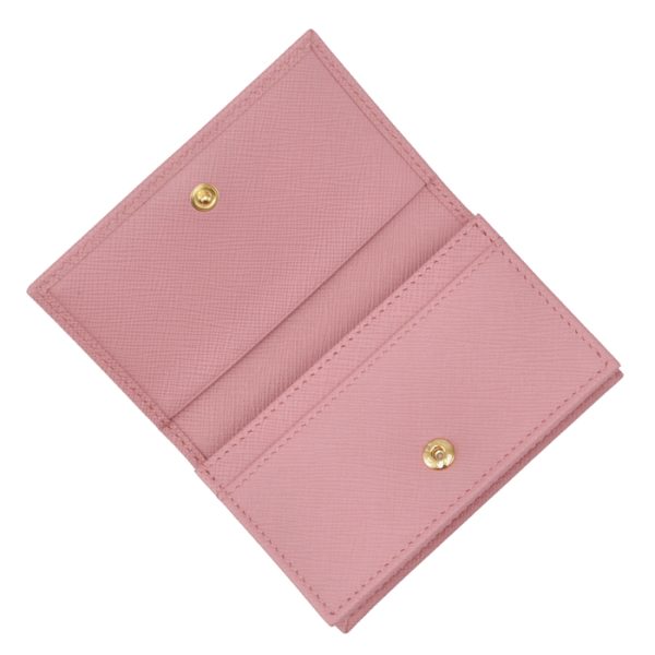 1mc122qwa442 4 PRADA Womens Saffiano Metal Card Case Pink