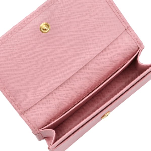 1mc122qwa442 5 PRADA Womens Saffiano Metal Card Case Pink