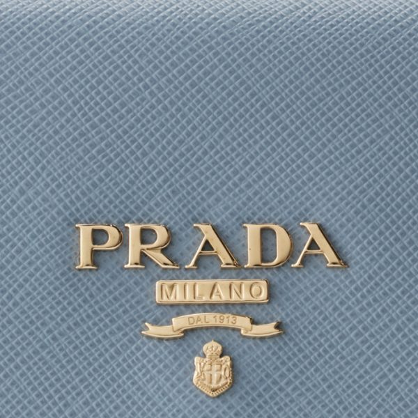 1mc122qwa637 3 PRADA Womens Saffiano Metal Card Case Blue