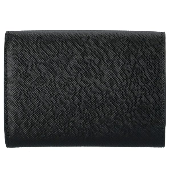 1mh021qwa002 2 PRADA Saffiano Mini Trifold Wallet Black