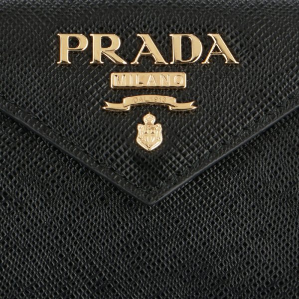 1mh021qwa002 3 PRADA Saffiano Mini Trifold Wallet Black