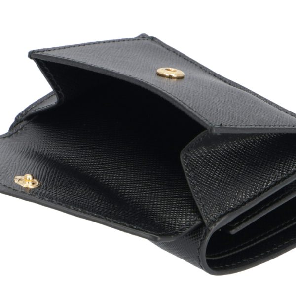 1mh021qwa002 6 PRADA Saffiano Mini Trifold Wallet Black