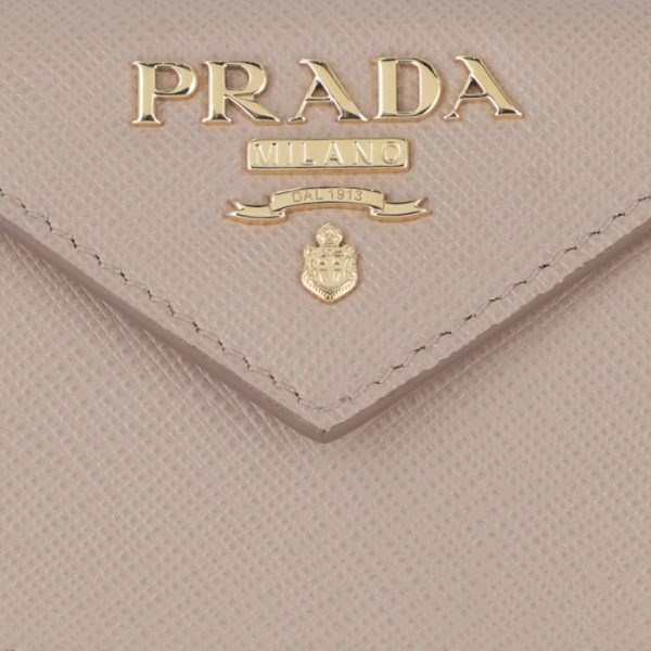 1mh021qwa236 3 PRADA Trifold Wallet Mini Wallet Ladies Saffiano Beige