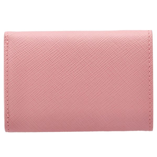 1mh021qwa442 2 PRADA Saffiano Mini Trifold Wallet Pink