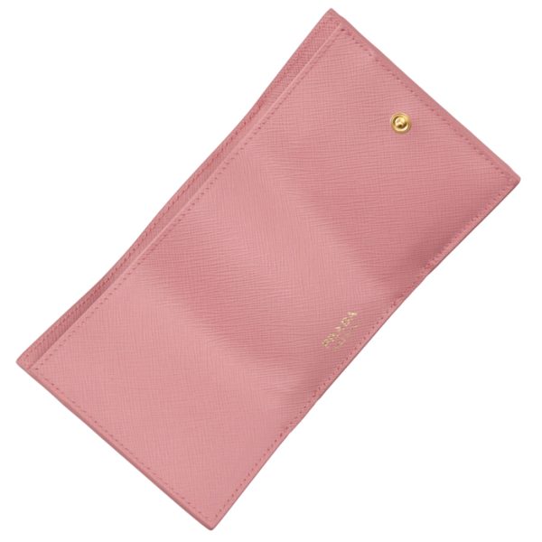 1mh021qwa442 4 PRADA Saffiano Mini Trifold Wallet Pink