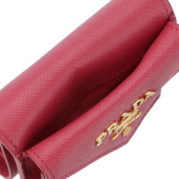 1mh021qwa505 7 PRADA Saffiano Mini Trifold Wallet Pink