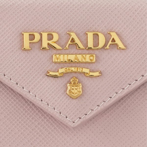 1mh021qwae18 3 PRADA Saffiano Mini Trifold Wallet Pink