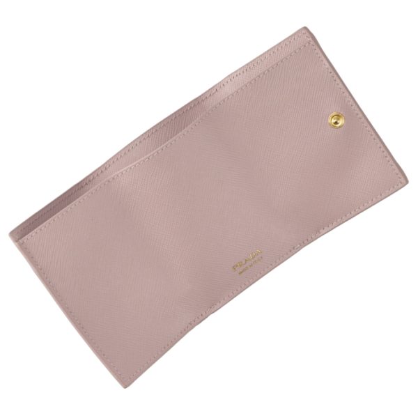 1mh021qwae18 4 PRADA Saffiano Mini Trifold Wallet Pink