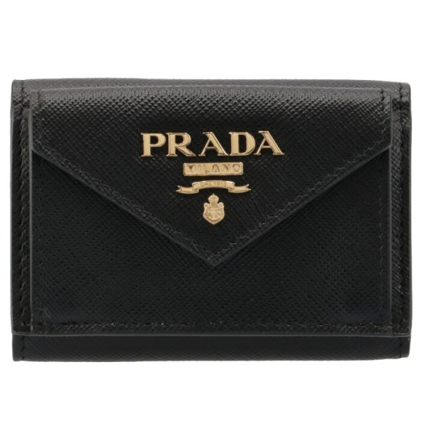 1mh021zlp61h 1 PRADA Saffiano Bicolor Mini Wallet Black Pink