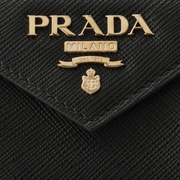 1mh021zlp61h 3 PRADA Saffiano Bicolor Mini Wallet Black Pink