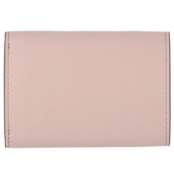 1mh021zlpujl 2 PRADA Saffiano Bicolor Mini Wallet Gray Pink