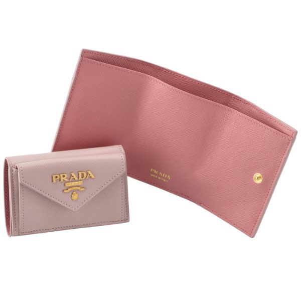 1mh021zlpvnm PRADA Saffiano Bicolor Mini Wallet Pink