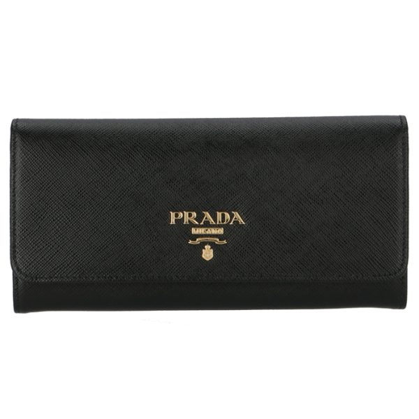 1mh132qwa002 1 PRADA Saffiano Bifold Long Wallet Black