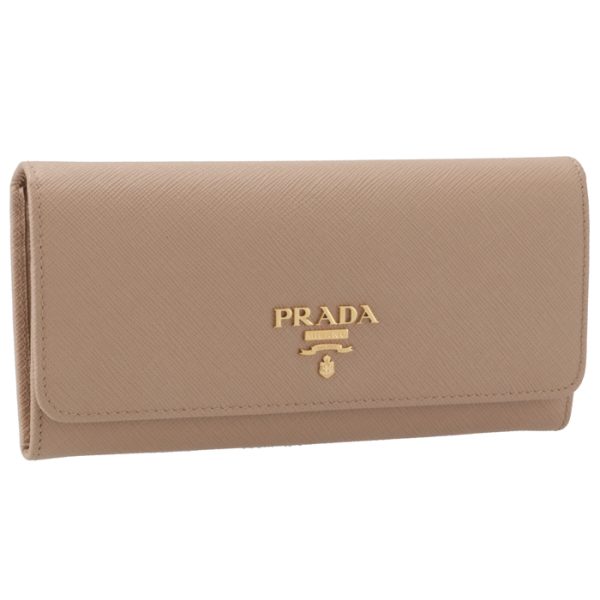 1mh132qwa236 PRADA Saffiano Bifold Long Wallet Beige