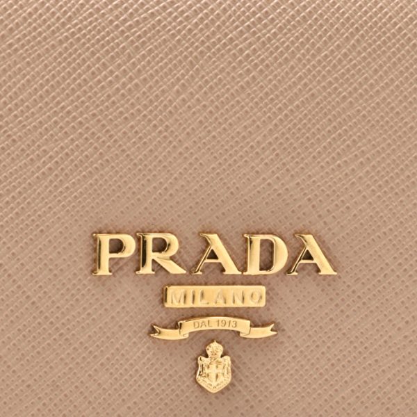 1mh132qwa236 3 PRADA Saffiano Bifold Long Wallet Beige