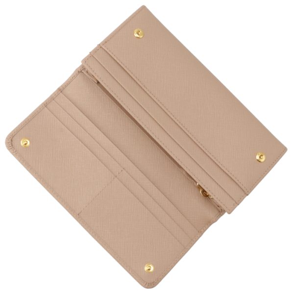 1mh132qwa236 4 PRADA Saffiano Bifold Long Wallet Beige