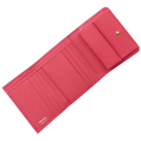 1mh176qwa505 4 PRADA Saffiano Metal Trifold Wallet Pink