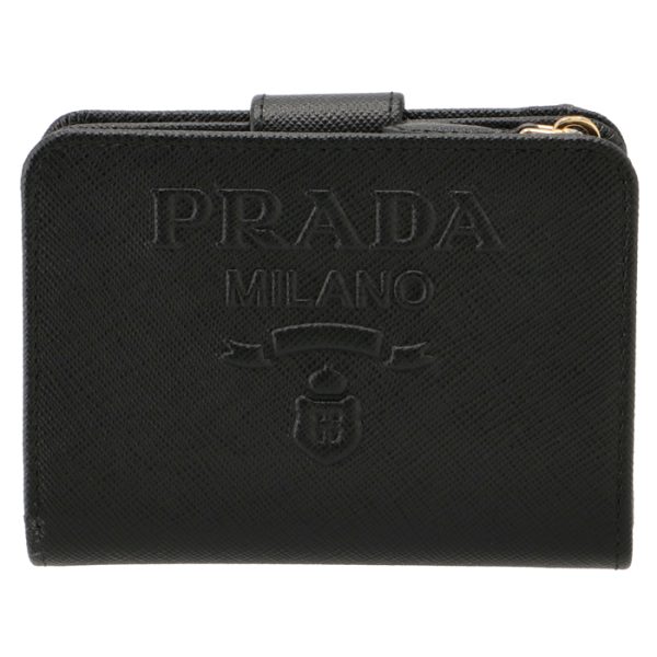 1ml0182d1q002 1 PRADA Womens Saffiano Bifold Wallet Black