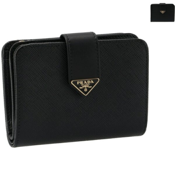 1ml0182dyg PRADA Womens Saffiano Compact Bifold Wallet