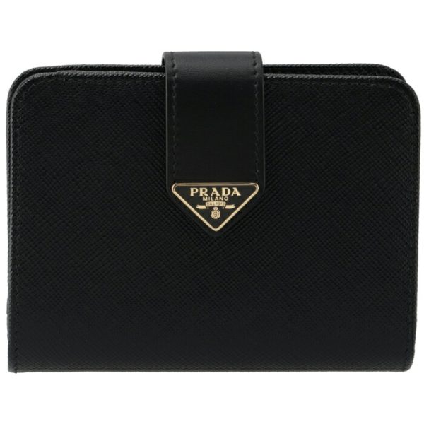 1ml0182dyg 1 PRADA Womens Saffiano Compact Bifold Wallet