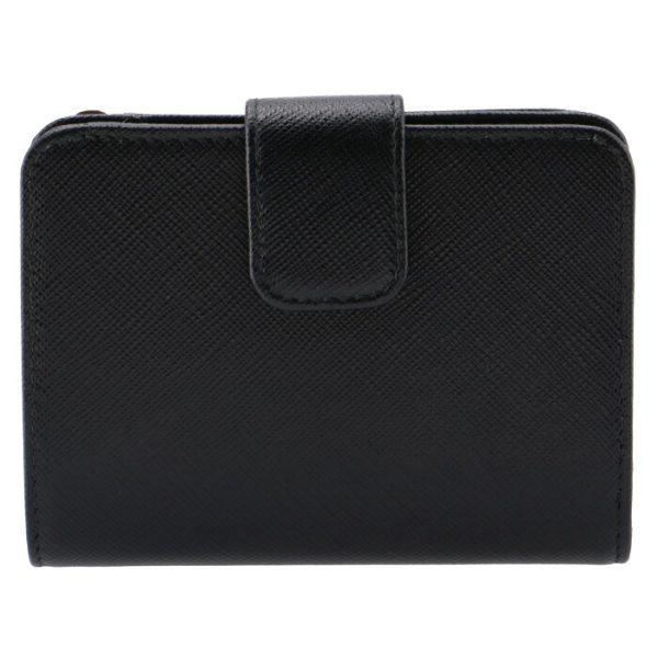 1ml018qwa002 2 PRADA Womens Saffiano Bifold Wallet Black