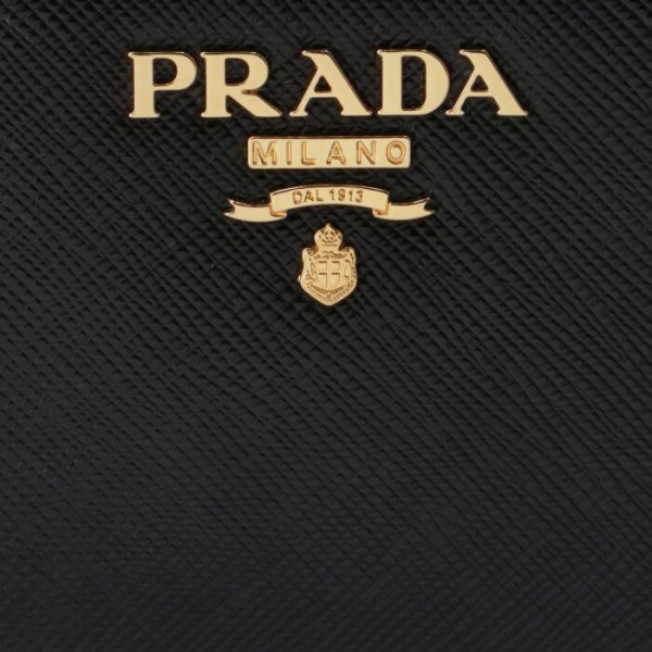 1ml018qwa002 3 PRADA Womens Saffiano Bifold Wallet Black