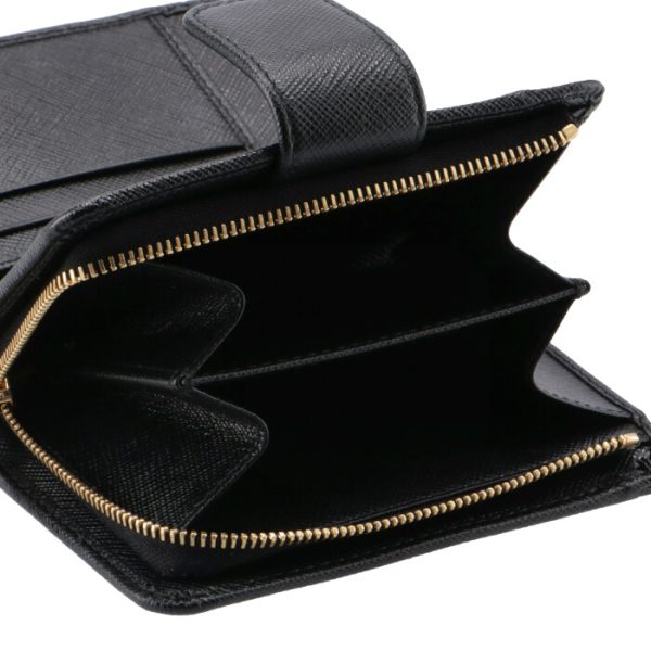 1ml018qwa002 6 PRADA Womens Saffiano Bifold Wallet Black