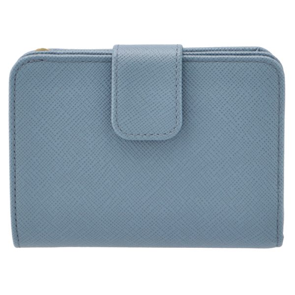 1ml018qwa637 2 PRADA Bifold Saffiano Mini Wallet Blue