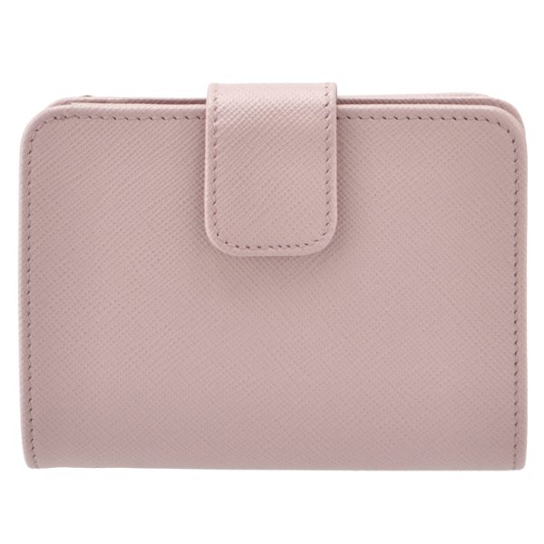 1ml018qwae18 2 PRADA Bifold Saffiano Mini Wallet Pink