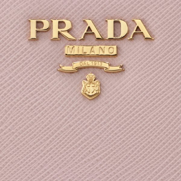 1ml018qwae18 3 PRADA Bifold Saffiano Mini Wallet Pink