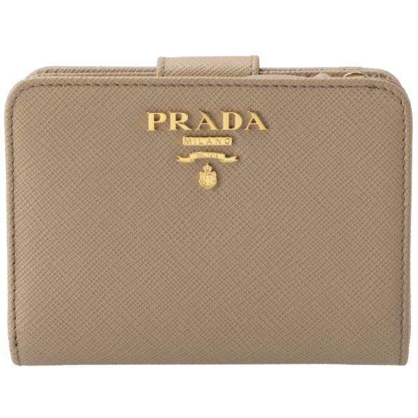 1ml018zlp3l6 1 PRADA wallet bi fold ladies Saffiano bicolor compact wallet