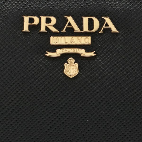 1ml018zlp61h 3 PRADA Bifold Saffiano Bicolor Mini Wallet Black x Pink