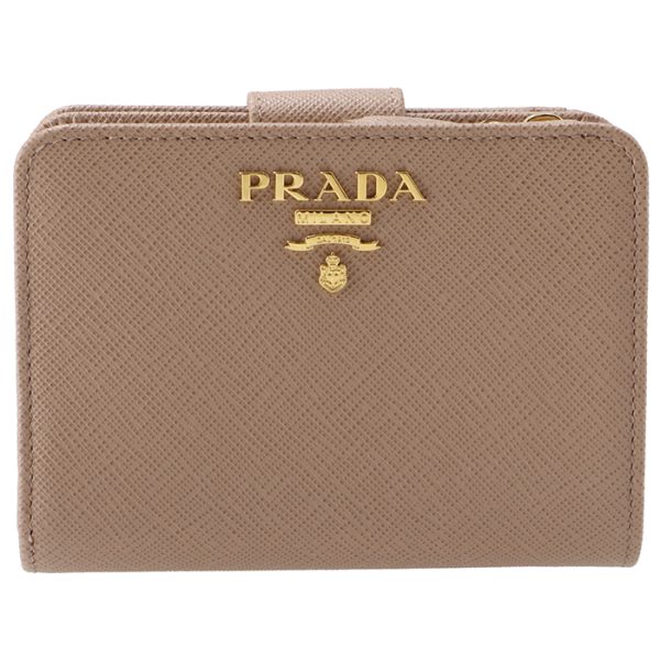 1ml018zlp 1 PRADA Bifold Saffiano Bicolor Compact Wallet