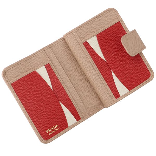 1ml018zlp 4 PRADA Bifold Saffiano Bicolor Compact Wallet