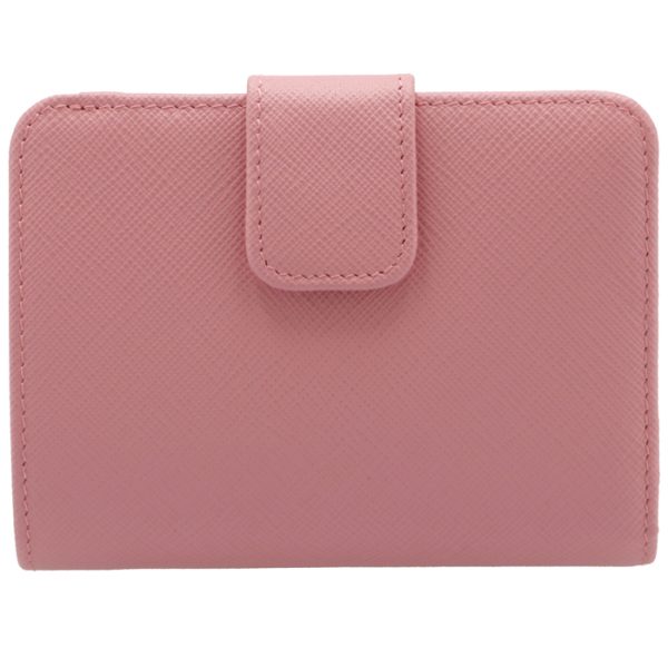 1ml018zlpfz3 2 PRADA Bifold Saffiano Bicolor Mini Wallet Pink