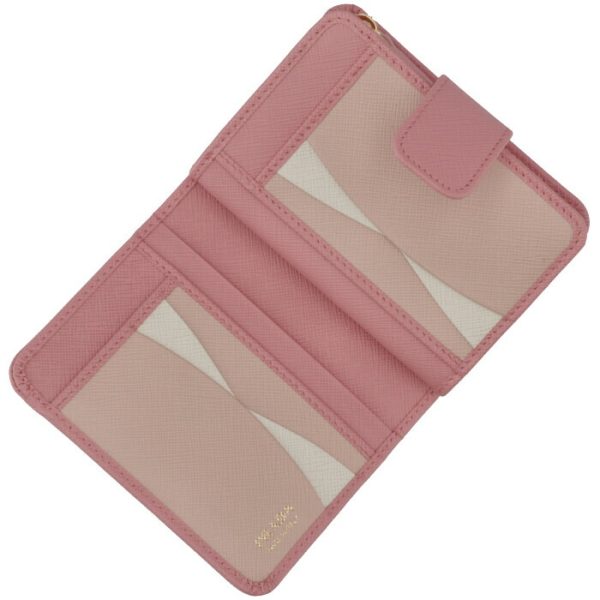 1ml018zlpfz3 4 PRADA Bifold Saffiano Bicolor Mini Wallet Pink