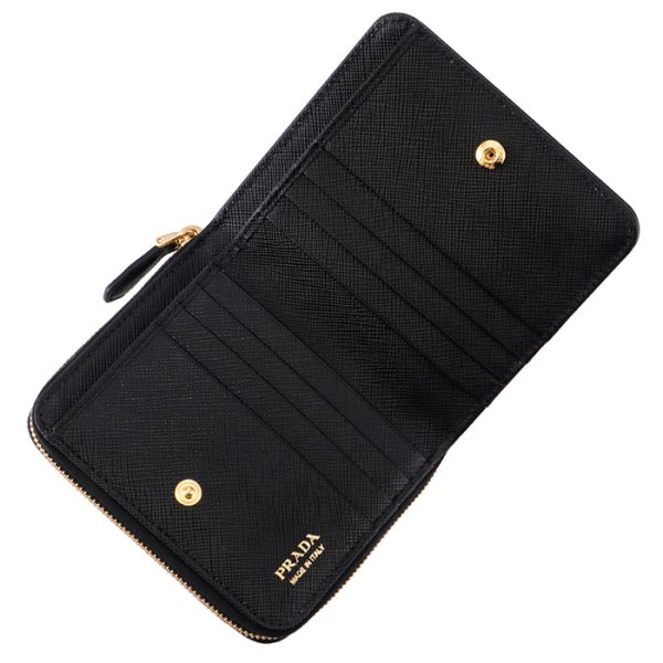 1ml036qwa002 4 PRADA Saffiano Folding Wallet Black