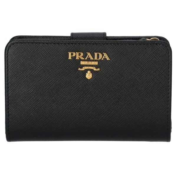 1ml225qwa002 1 PRADA Bifold Saffiano Wallet Black