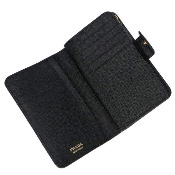 1ml225qwa002 4 PRADA Bifold Saffiano Wallet Black