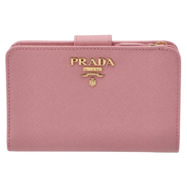 1ml225qwa442 1 PRADA Bifold Saffiano Wallet Pink