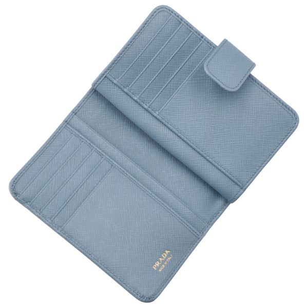 1ml225qwa637 4 PRADA Bifold Saffiano Wallet Blue