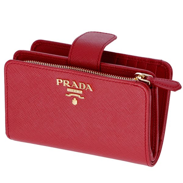 1ml225qwa68z PRADA Embossed Calfskin Bifold Wallet