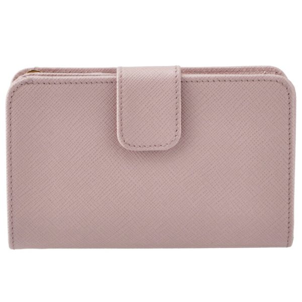 1ml225qwae18 2 PRADA Bifold Folding Saffiano Wallet Pink