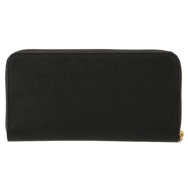 1ml5062d1q002 2 PRADA Saffiano Round Zip Wallet Black