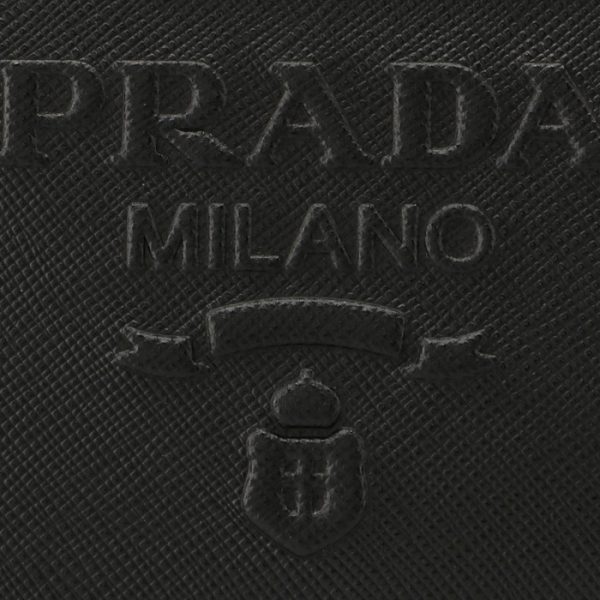 1ml5062d1q002 3 PRADA Saffiano Round Zip Wallet Black