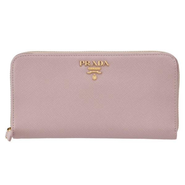 1ml506qwae18 1 PRADA Saffiano Round Zip Wallet Pink