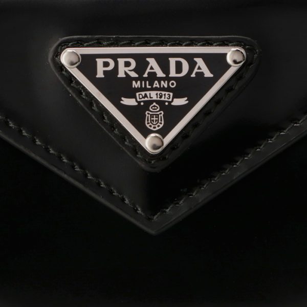 1mr029zo6002 3 PRADA Mini Wallet with Triangle Logo Chain Black