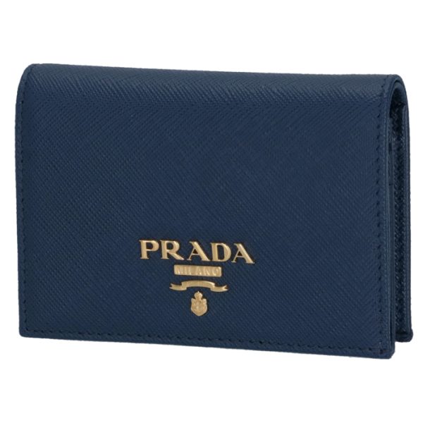 1mv021qwa016 PRADA Bifold Saffiano Wallet Navy