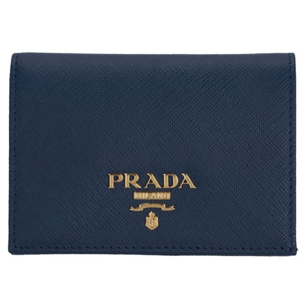 1mv021qwa016 1 PRADA Bifold Saffiano Wallet Navy